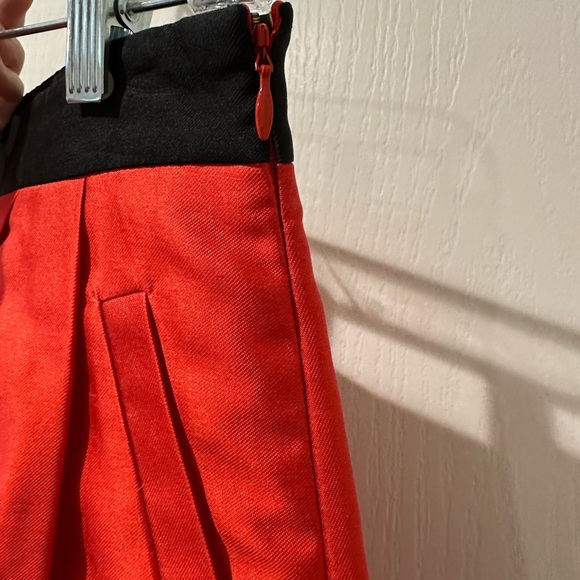 Kate Spade New York Silk Red Pink Black Color Blocked Mini Skirt with Bow - Picture 4 of 8